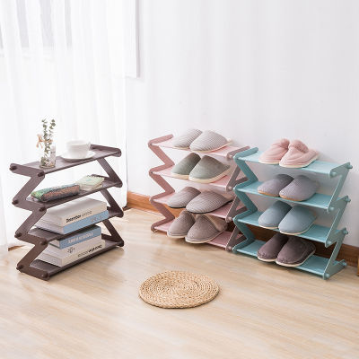 Removable Assembly Shoe Cabinet For Students Shoecase Simple Z-Shaped Shoe Rack