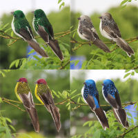 2pcs Mini Fake Birds Artificial Birds Fake Foam Animal Simulation Feather Birds Models Diy Wedding Home Garden Ornament Decor