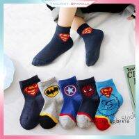 【hot sale】 ┋♙ﺴ C10 Kids Socks Baby Boy Cotton Avengers Sock Mesh Spider Man Socks 5Pcs/Set