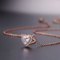 Cubic Zirconia Neck Pendants Choker Chains Jewelry Necklace Zircon Rose Gold - Necklace - Aliexpress