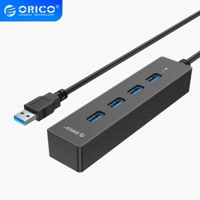 ฮับยูเอสบีโอริโกฮับ4พอร์ต USB3.0ความเร็วสูง30ซม. พร้อมกันสายข้อมูลสีฟ้าชุดสัญญาณไฟ LED 5Gbps การส่งข้อมูลที่รวดเร็ว