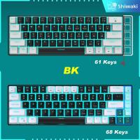 Shiwaki คีย์บอร์ดแบบกลไกแป้นพิมพ์เมาส์แบบมีสาย USB 68คีย์สำหรับเดสก์ท็อปนักเล่นเกมส์พีซี