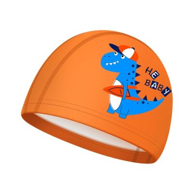 หมวกสระน้ำอาบน้ำพิมพ์ลายการ์ตูนอุปกรณ์เสริมปกป้องผมยาวหมวกว่ายน้ำสำหรับเด็กผ้าโพกหัว Pu ยืดหยุ่นหมวกว่ายน้ำ LYM3883หมวกว่ายน้ำ