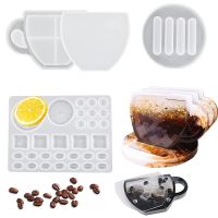 Coffee Cup Coaster Mould for Epoxy Resin Cup Quicksand Coaster Silica Gel Mould with Coaster Support Silica Gel Mould