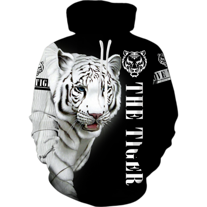 Autumn New Animal Tiger 3D Printed Men S Tracksuit Set Casual Hoodies