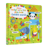 Milu สมุดวาดภาพระบายสีสำหรับเด็ก Usborne คำแรกในสวนที่เกมกระดานหนังสือภาษาอังกฤษดั้งเดิม