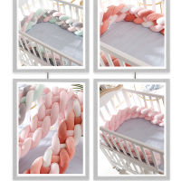 2M Baby Bed Bumper Knot Crib Long Knotted Braid Pillow 4 Strands Baby Knot Bed 2M3M Baby Handmade Nodic Knot Newborn Bed Bumper