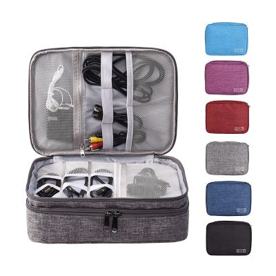 Travel Cable Bag Portable Digital USB Gadget Organizer Charger Wires Cosmetic Zipper Storage Pouch Kit Case Accessories Supplies Health Accessories