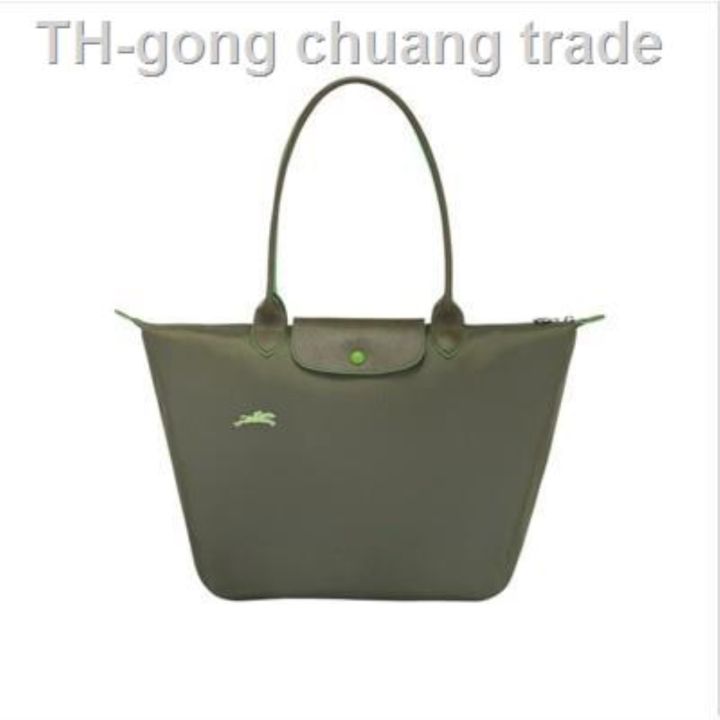 กระเป๋าถือ-แท้-100-จาก-ใหม่ล่าสุด-new-collection-2020-longchamp-le-pliage-club-m-หูยาว-พับได้-ปักโลโก้ม้า