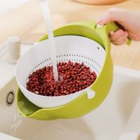 Double Drain Basket Bowl Rice Washing Kitchen Sink Strainer Noodles Vegetables Fruit Kitchen Gadget Colander Coladores De Cocina