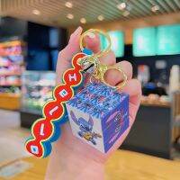 Disney Mickey Mouse Rubiks Cube Toy Key Chain Kawaii Stitch Lotso Funny Keychain Cartoon StellaLou Bag Pendant Gifts