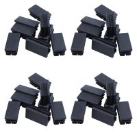 24 Pcs Black Plastic Rectangular Blanking End Caps Inserts 20mmX40mm