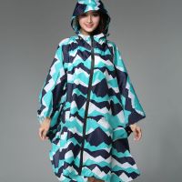 JX-Hooded Women Raincoat Outdoor Long Poncho Waterproof Rain Coat Rainwear