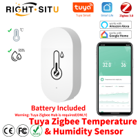 Tuya Zigbee เซ็นเซอร์ความชื้นอุณหภูมิ SmartLife Remote Monitor สำหรับ Smart Home Work พร้อม Tuya Zigbee Hub