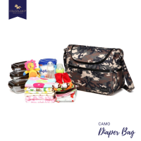 Colorland CB209 กระเป๋าผ้าอ้อม กระเป๋าใส่ขวดนม ใส่เครื่องปั๊มนม ลายทหาร Camo Full Function Diaper Bag