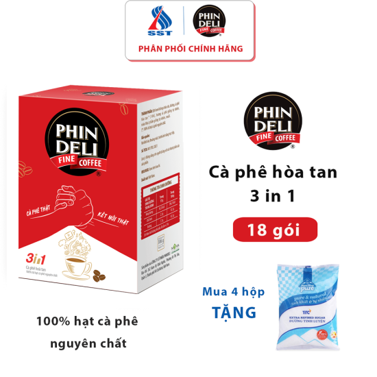 Cà phê hòa tan phindeli 3in1 17g x 18 gói - ảnh sản phẩm 1