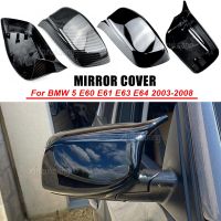 2x Carbon Fiber Look Black Rearview Side Mirror cover Caps for BMW 5 Series E60 E61 E63 E64 2003-2008 520i 525i 528i 528xi 530i