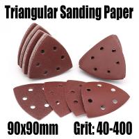 【LZ】♧◐  5PCS 90x90mm 6 Hole Self-adhesive Triangular Sandpaper Grit 40-400 Sanding Disc Hook And Loop Sanding Paper Abrasive Tool