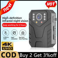 4K HD มินิบอดี้กล้อง 2 นิ้วหน้าจอสัมผัส IPS Night Vision Recorder กล้องตำรวจแบบพกพากล้องมินิ