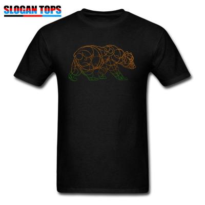 Circle Bear Tshirt For Men Graphic Tshirt Custom Geometric T Shirts Tees Valentine Day Cotton