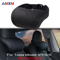 ANXN 100% Memory Foam Neck Support Pillow For Tesla Model 3 X S Y Mircofiber Leather Hanging Car Seat Headrest Cushion Pad Seat Cushions