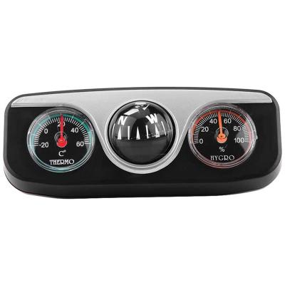 11.2cm 3 in 1 Car Vehicle Dashboard Thermometer Hygrometer Compass Navigation Ball Navigation Compass Camping Hiking