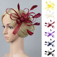 Wave Band Hat a Headband Fascinators Tea Ribbons Flower Mesh on Headwear Party Feathers Headband hair bands for women