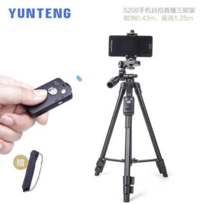YUNTENG ชุด ขาตั้งกล้อง พร้อมรีโมทบลูทูธ หัวต่อมือถือในตัว รุ่น VCT-5208 / VCT-5208L / vct-6108 / DV-211N / VCT-6109 (สีดำ)