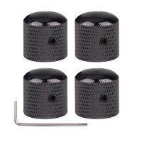 HR-3pcs/4pcs Electric Bass Guitar Knobs Metal Dome Knobs Volume Tone Control Knobs with Wrench Bronze/BK/CR/GD