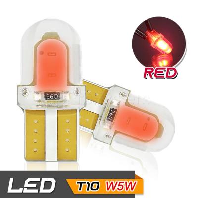 65Infinite (แพ๊คคู่ COB LED T10 W5W สีแดง) 2x COB LED Silicone T10 W5W  ไฟหรี่ ไฟโดม ไฟอ่านหนังสือ ไฟห้องโดยสาร ไฟหัวเก๋ง ไฟส่องป้ายทะเบียน ไฟส่องเท้า กระจายแสง 360องศา CANBUS สี แดง  (Red)
