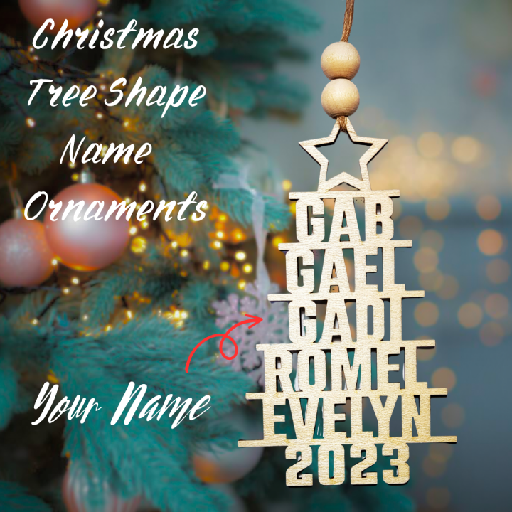 Personalized Christmas Tree Name Wooden Ornaments Lazada PH