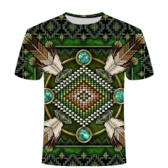 Lisoso Bohemian Style Casual T-shirt, 3D Effect men's T-shirt