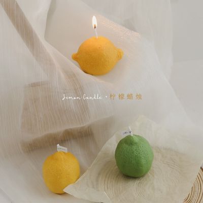 1pc Lemon Shape Scented Candles Handmade Fruit Candle Natural Fragrance Home Decoration