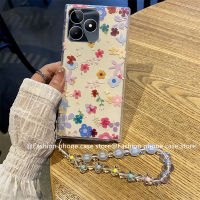 เคสโทรศัพท์ Realme C51 C53 C55 NFC C33 C30s C30 Phone Case เคส Realme 10T 5G เคสลายดอกไม้หลากสีสไตล์อินเทรนด์พร้อมเคสหลังซิลิโคนนิ่มจี้ห้อยสั้น2023