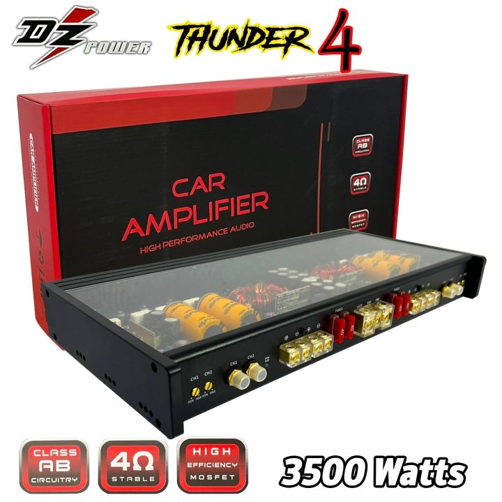 แรงสุดยอด-เพาเวอร์แอมป์-4ชาแนล-3500-วัตต์-แอมป์ขับกลาง-dz-power-รุ่น-thunder-4-bk-150-4-class-ab-4channel-กำลังขับสูงสุด-3500-วัตต์-ไส้แน่นๆ-แรงๆ-ไม่กระชากไ