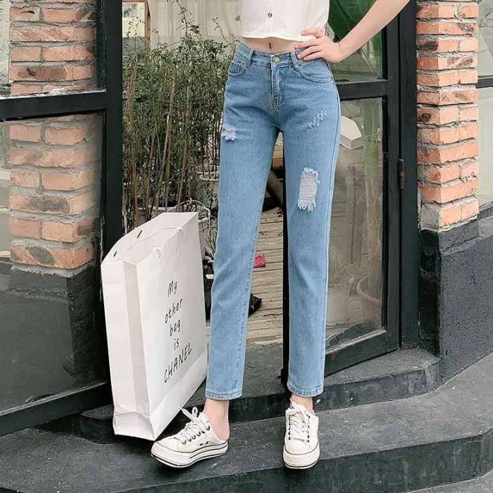 fashionjeans-shop-กางเกงยีนส์สไตล์เกาหลี-แต่งสะกิดขา-8021