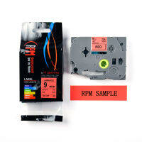 เทปพิมพ์อักษร 9มม. อักษรดำพื้นแดง RPM TZA-421