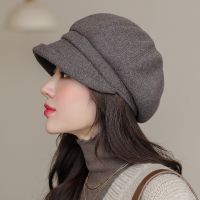 COKK Beret ผู้หญิงหมวกฤดูหนาวฤดูใบไม้ร่วงแปดเหลี่ยมหมวกหญิงสบายๆหนาจิตรกรหมวก Retro Gorras Beret Femme Chapeau ใหม่