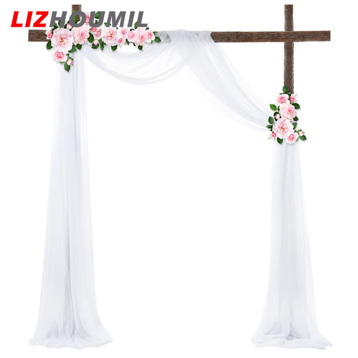 lizhoumil-ม่านใยผ้าผ้าม่านโปร่งสำหรับงานแต่งงานกลางแจ้งอุปกรณ์งานปาร์ตี้สำหรับตกแต่งผ้าม่านในบ้าน-75x600ซม