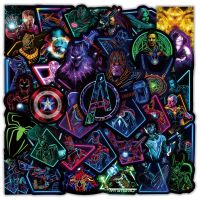 10/30/50/100PCS Disney Marvel Neon The Avengers Spiderman Anime Stickers Luminous Car Laptop Phone Bike Vinyl Sticker for Kids