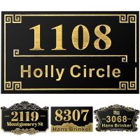 Vintage Address Plaque Handcrafted Carving Address Sign Decorative Custom House Number Yard Sign Displays For Mailbox Apartment