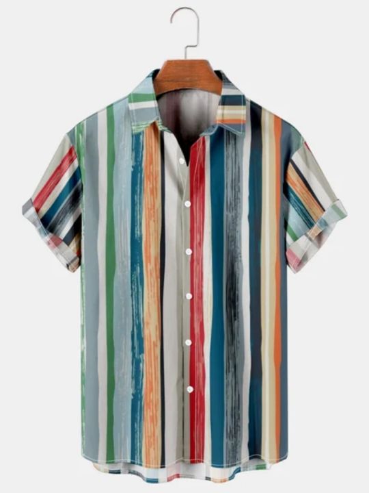 เสื้อสำหรับผู้ชาย3d-พิมพ์ลายทางลำลองเสื้อทรายแฟชั่นเสื้อขนาดใหญ่แนวสตรีทเสื้อสไตล์โกธิคของผู้ชายเสื้อฮาวายสำหรับ5xl
