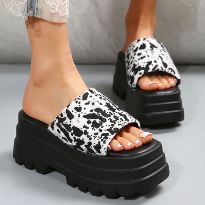 2023 Summer New Peep Toe Open Toe Wedge Sandals Womens Foreign Trade Muffin Sandals Platform Slippers Outdoor Height Increasing