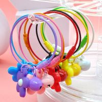 5pcs/lot Colorful Stainless Steel Wire Keychain Cable Loop Screw Lock Rope Key Holder Keyring Key Chain Rings Outdoor Tools