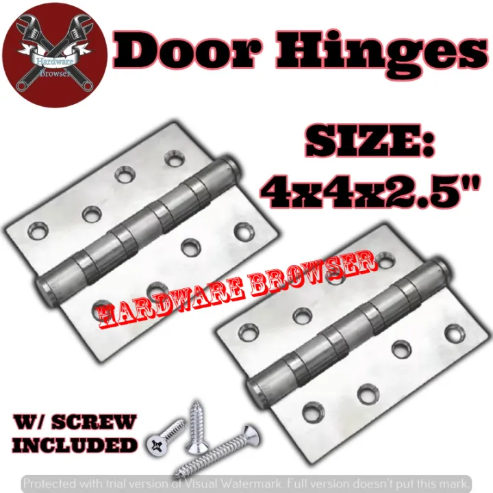 2301 2PCS Stainless 304 (4x4x2.5") Stainless Steel Flat Hinge Door
