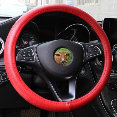 leather car steering wheel cover wavy lines design universal silica gel liner steering-wheel braid snake skin pattern