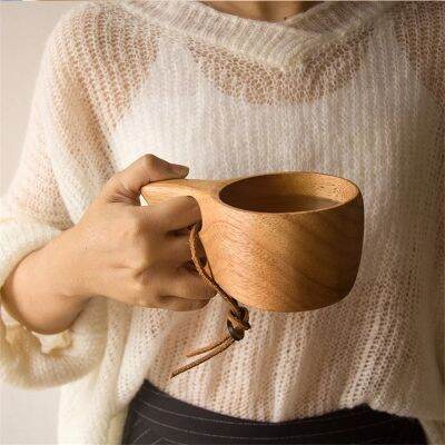 【High-end cups】 JapaneseWood CoffeeRubber WoodenMilk Cups แก้วดื่ม Sugggift