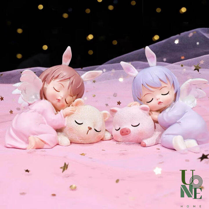 uonehome-พร้อมส่ง-h016-ของแต่งบ้าน-รูปปั้นตุ๊กตานางฟ้าแอนนี่คุ้มครอง-แอนนี่อบอุ่น-ของขวัญวันเกิด-ตุ๊กตาเรซิน