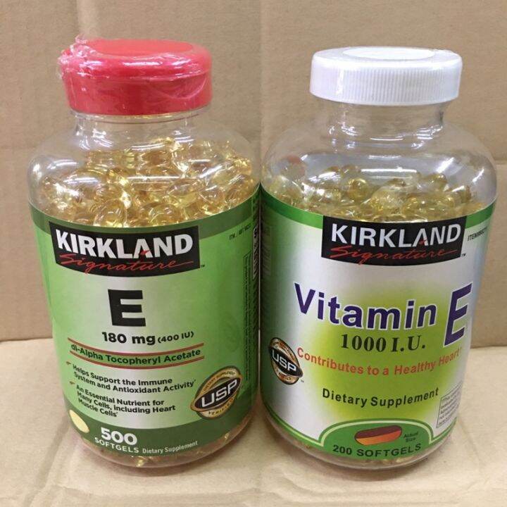 KIRKLAND Vitamin E. 1000 I.U 200Softgels 180mg (400 IU) 500Softgels