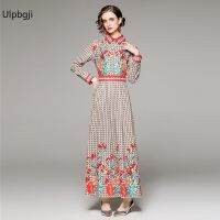 European and American Fashion All-Match Waist Slimming Positioning Printed Dress